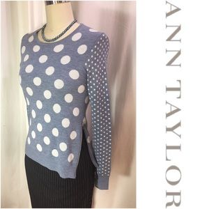 Ann Taylor XS polka dot sweater, cashmere blend